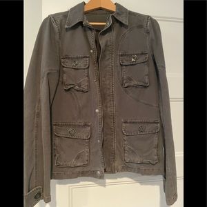 Vintage Zadig & Voltaire grey denim cargo utility jacket size M 8-10